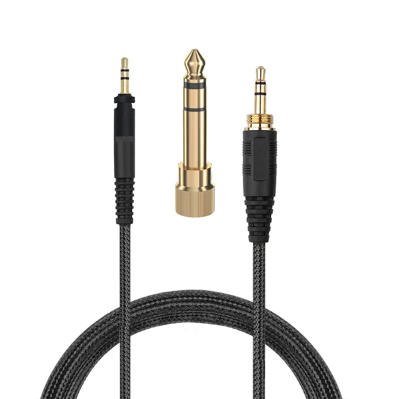 Replacement Cable for  Shure SRH840, SRH940, SRH440 & SRH750DJ Headphones, With  (6.35mm) Adapter - 1.5M - Braided