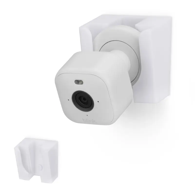 Screwless Wall Mount for Blink Mini 2, Easy To Install Holder, Angled for Better Views, Screw In Option