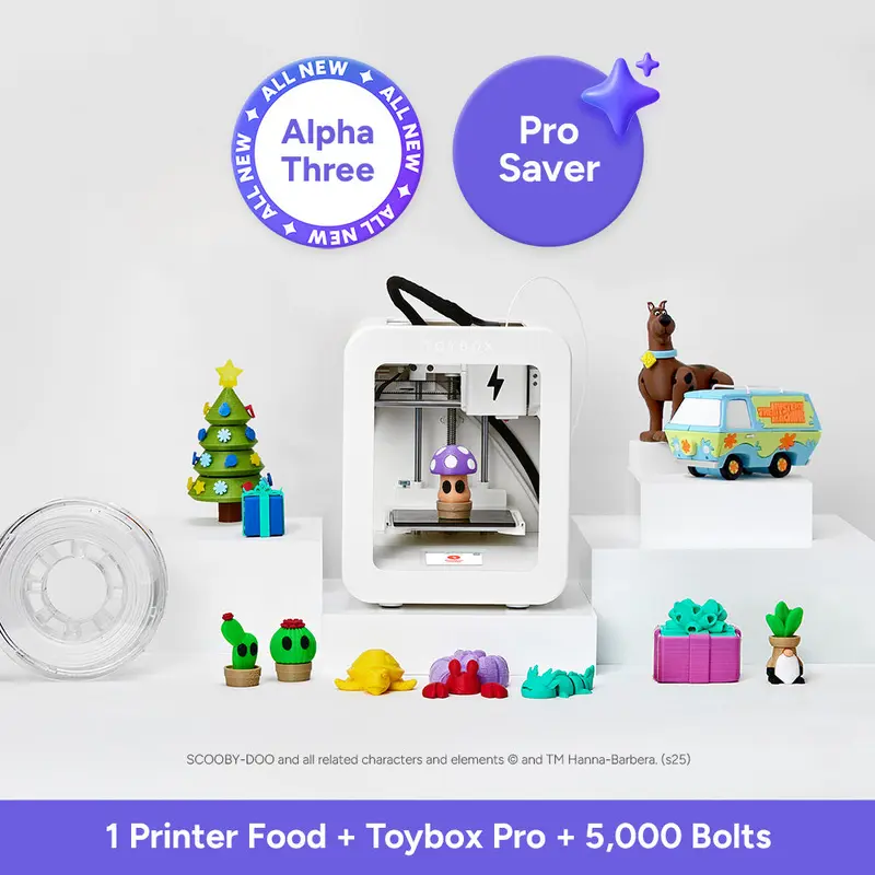 Toybox Alpha Three Pro Saver 3D Printer Bundle