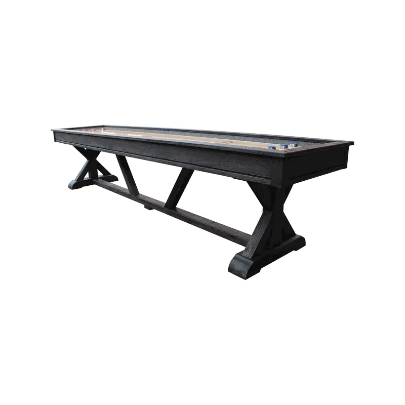 Brazos River Weathered Black Pro-Style 12' Shuffleboard Table