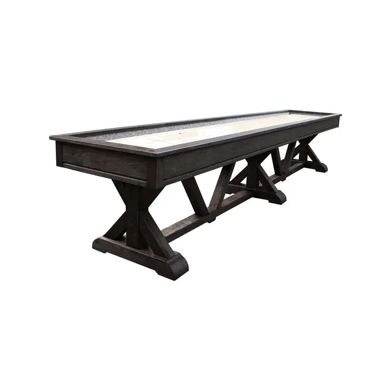 Brazos River Weathered Black Pro-Style 14' Shuffleboard Table