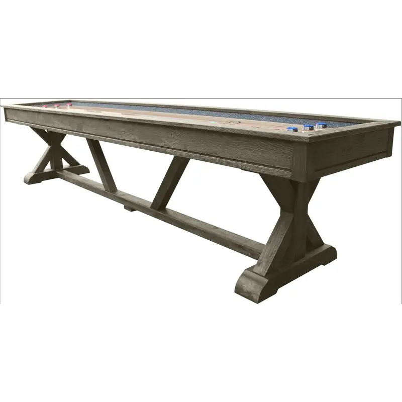 Brazos River Weathered Grey Pro-Style 12' Shuffleboard Table