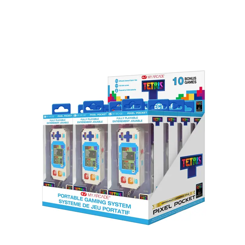TETRIS PIXEL POCKET PLAYER (11 GAMES IN 1) TRAY -12 PCS