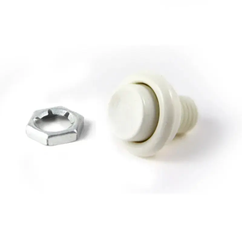 Cabinet Flipper Button 1 1/8" White
