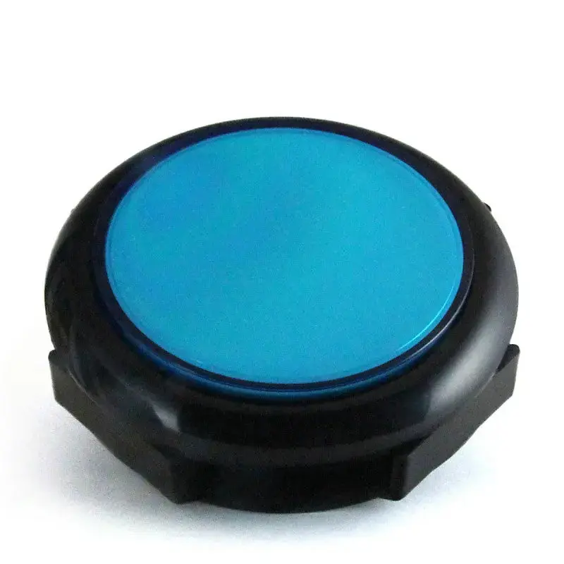 Big Blue/Black 90mm LED Pushbutton