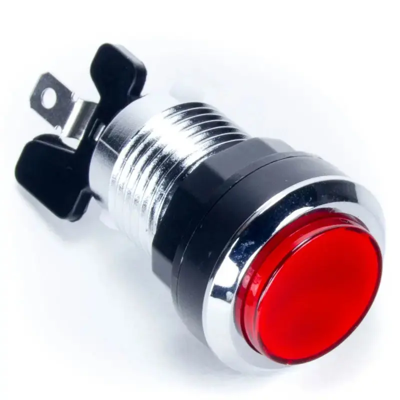 Paradise LED Button - Chrome and Red