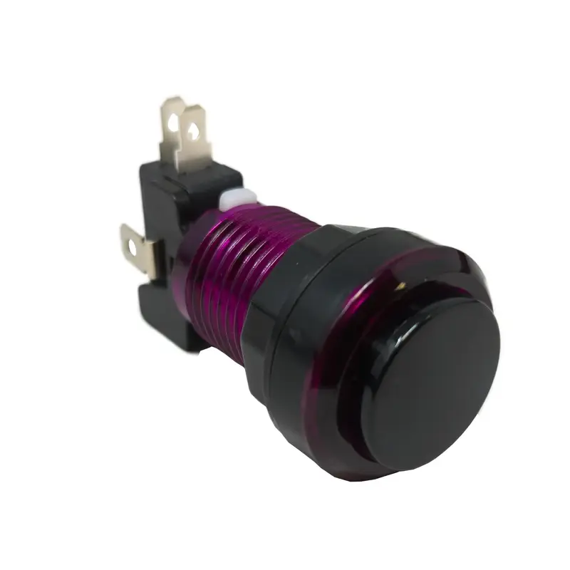 Paradise LED Button with Black Plunger - Translucent Purple