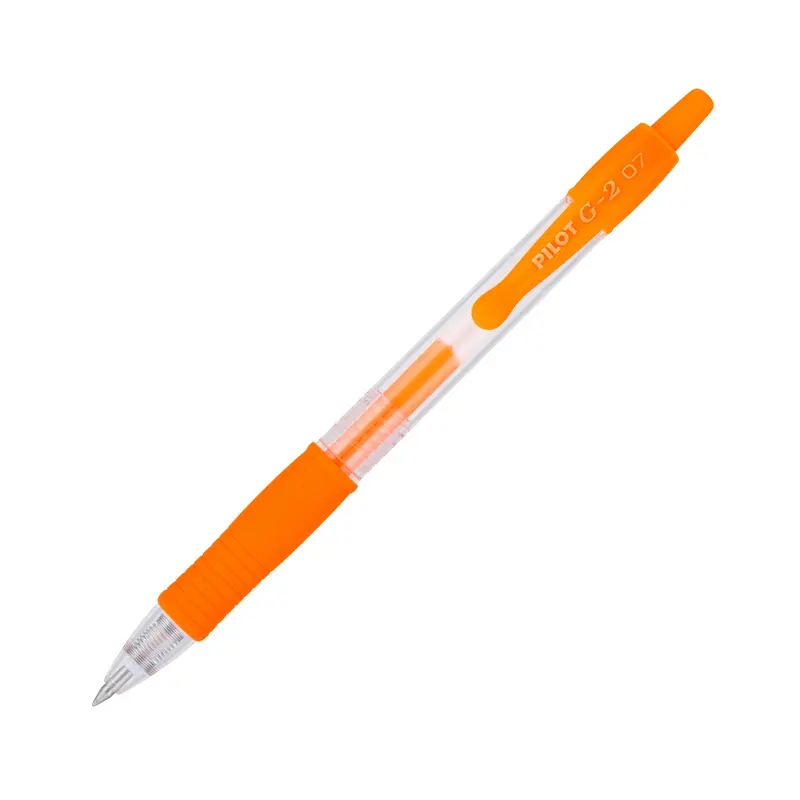 Pilot G2 Retractable Gel Ink Pen Fine 0.7mm - Neon Orange