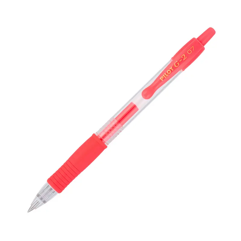 Pilot G2 Retractable Gel Ink Pen Fine 0.7mm - Neon Red