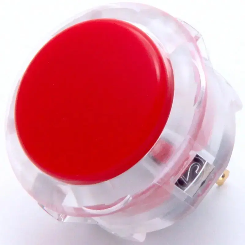 Sanwa OBSC-30 Snap-in Button - Clear White & Red Plunger