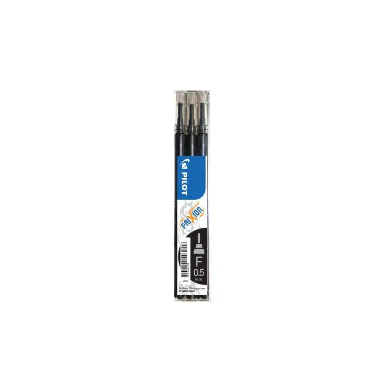 Pilot Frixion Clicker/Ball 0.5 Fine Tip Erasable Pen Refills Black - 3 Pack