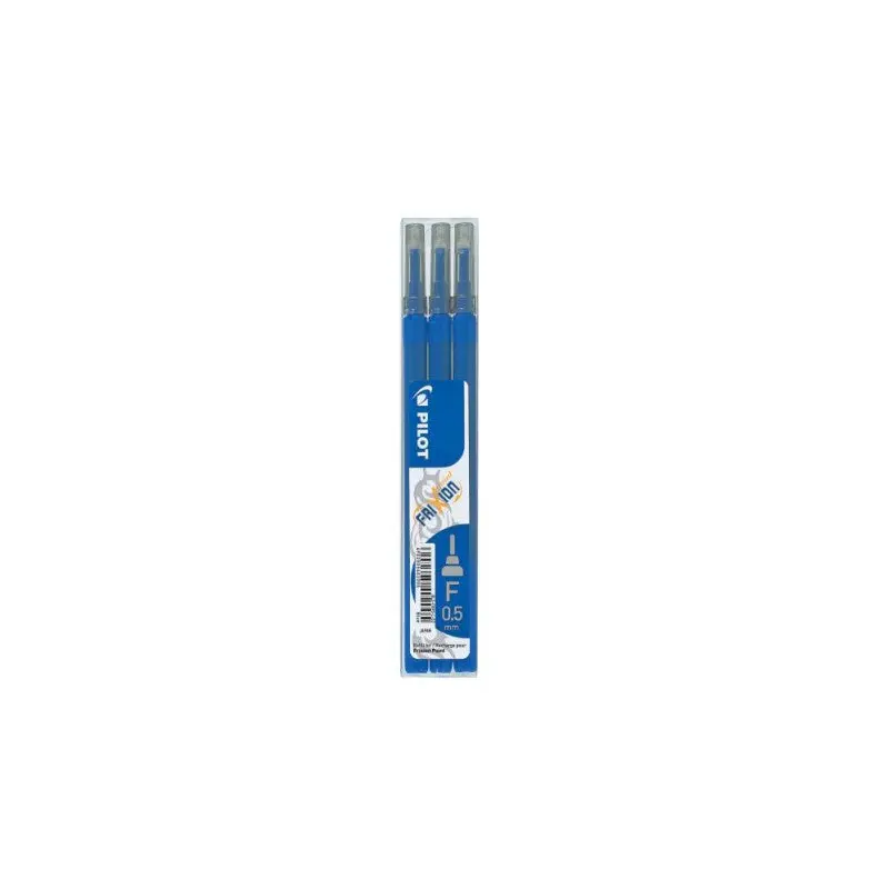 Pilot Frixion Clicker/Ball 0.5 Fine Tip Erasable Pen Refills Blue - 3 Pack