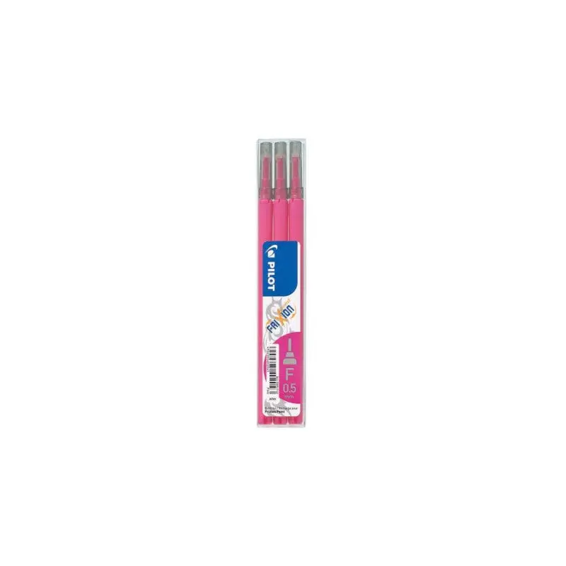 Pilot Frixion Clicker/Ball 0.5 Fine Tip Erasable Pen Refills Pink - 3 Pack