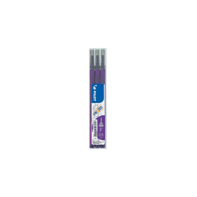 Pilot Frixion Clicker/Ball 0.5 Fine Tip Erasable Pen Refills Violet - 3 Pack