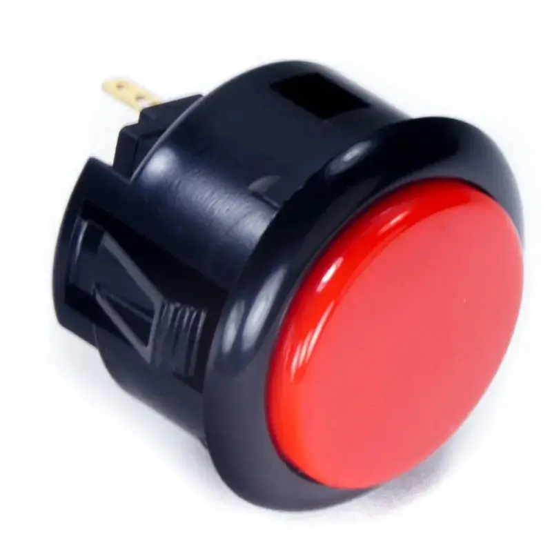 Sanwa OBSF-30 Snap-in Button - Black & Vermillion