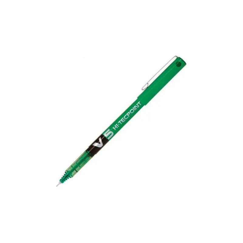 Pilot V5 Hi-Tecpoint Liquid Ink Rollerball FINE Tip - Green Ink