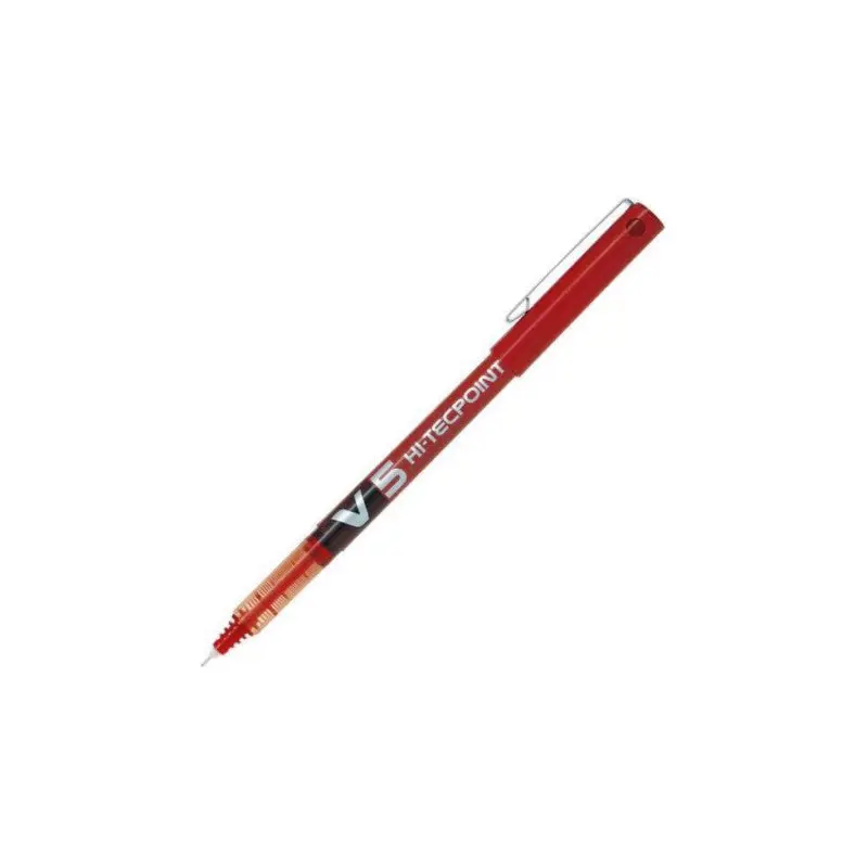 Pilot V5 Hi-Tecpoint Liquid Ink Rollerball FINE Tip - Red Ink