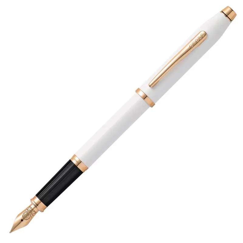 Cross Century II Fountain Pen Pearlescent White Rose Gold Trim - AT0086-113MF