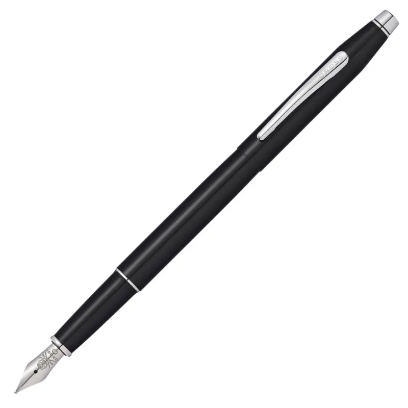 Cross Classic Century Fountain Pen Black Lacquer Chrome Trim - AT0086-111