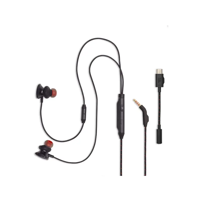 JBL QUANTUM 50C Wired in-ear gaming headset with USB-C adapter