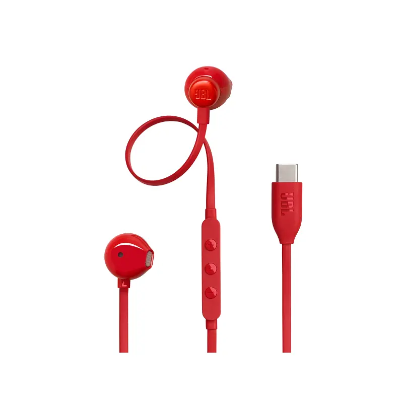 JBL TUNE 305C USB-C Wired Hi-Res Earbuds - Red