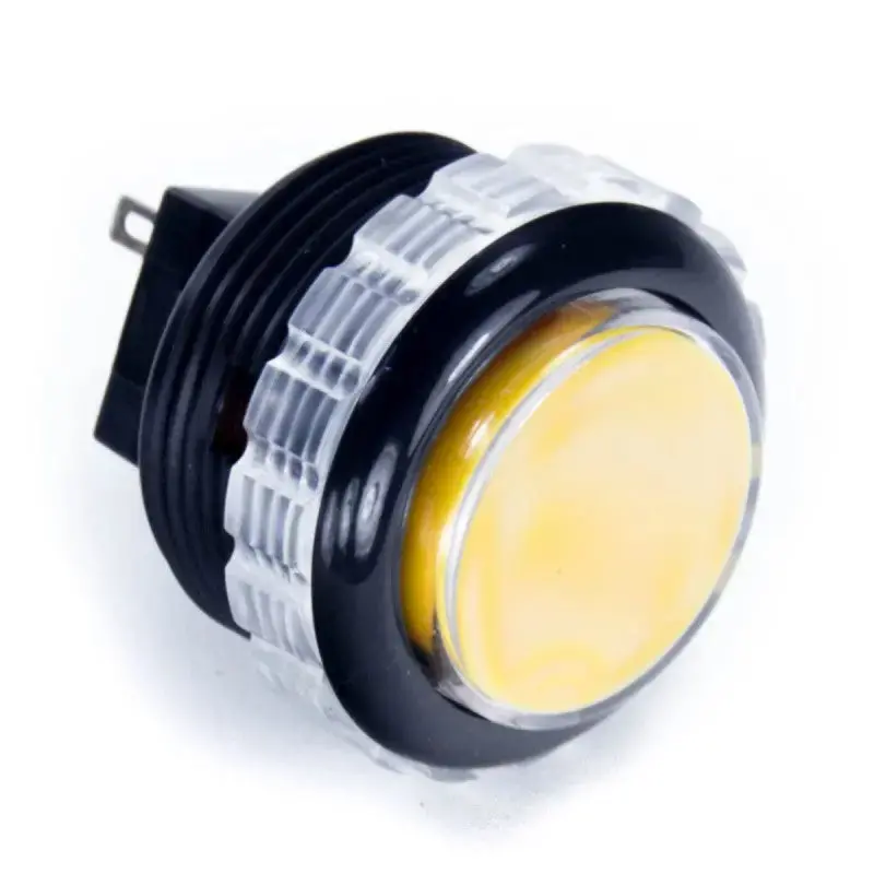 Seimitsu PS-14-GN-C 30 mm Screw-in Button - Black & Yellow