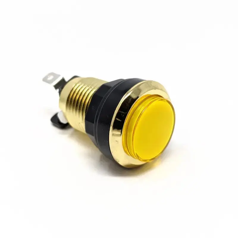 Paradise LED Button - Chrome Gold and Yellow